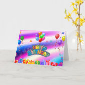 Meertalige geboortedag kaart (Gele Bloem)