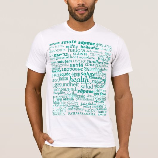 Meertalige Gezondheidstekst T-shirt -  (Voorkant)