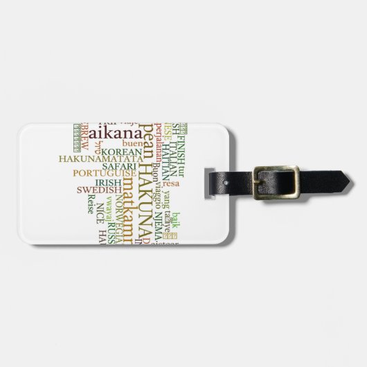 Meertalige Hakuna Matata Global Word Cloud Art Bagagelabel (Voorkant horizontaal)