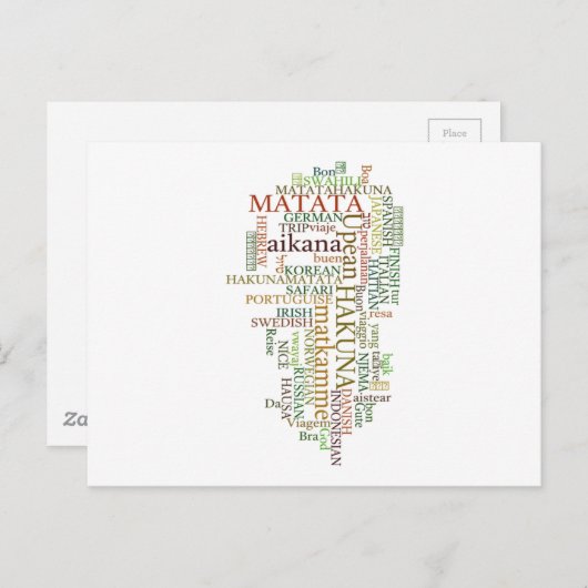 Meertalige Hakuna Matata Global Word Cloud Art Briefkaart (Voorkant / Achterkant)