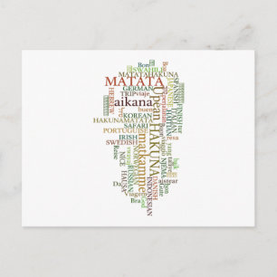 Meertalige Hakuna Matata Global Word Cloud Art Briefkaart