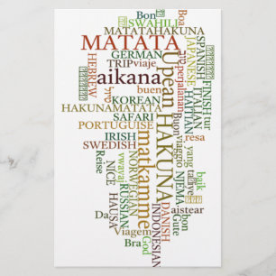 Meertalige Hakuna Matata Global Word Cloud Art Briefpapier
