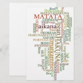 Meertalige Hakuna Matata Global Word Cloud Art Briefpapier (Voorkant / Achterkant)