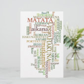 Meertalige Hakuna Matata Global Word Cloud Art Briefpapier (Staand voorkant)