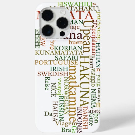Meertalige Hakuna Matata Global Word Cloud Art Case-Mate iPhone Case (Achterkant)