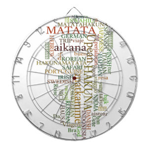 Meertalige Hakuna Matata Global Word Cloud Art Dartbord