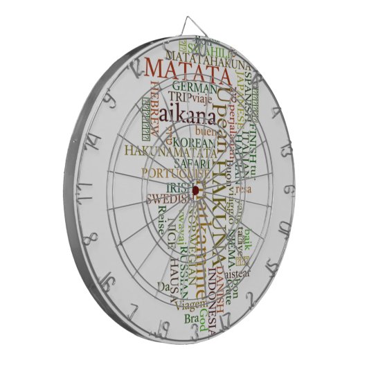 Meertalige Hakuna Matata Global Word Cloud Art Dartbord (Voorkant Links)