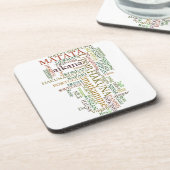 Meertalige Hakuna Matata Global Word Cloud Art Drankjes Onderzetter (Linkerzijde)