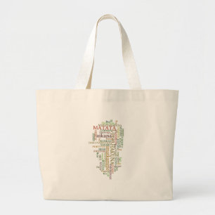 Meertalige Hakuna Matata Global Word Cloud Art Grote Tote Bag