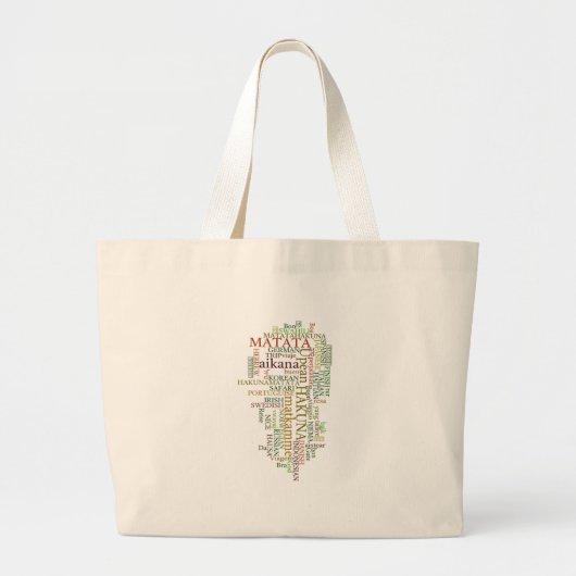 Meertalige Hakuna Matata Global Word Cloud Art Grote Tote Bag (Voorkant)