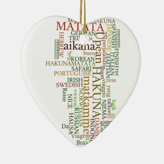 Meertalige Hakuna Matata Global Word Cloud Art Keramisch Ornament (Rechts)