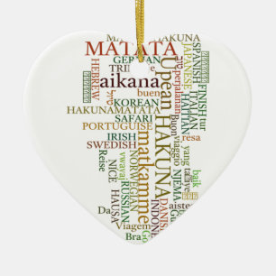 Meertalige Hakuna Matata Global Word Cloud Art Keramisch Ornament