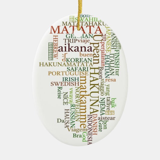 Meertalige Hakuna Matata Global Word Cloud Art Keramisch Ornament (Voorkant)