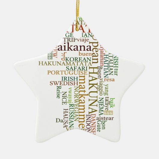 Meertalige Hakuna Matata Global Word Cloud Art Keramisch Ornament (Voorkant)