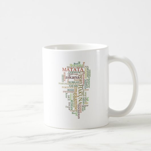 Meertalige Hakuna Matata Global Word Cloud Art Koffiemok (Rechts)