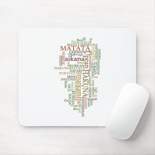 Meertalige Hakuna Matata Global Word Cloud Art Muismat (Met muis)