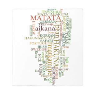 Meertalige Hakuna Matata Global Word Cloud Art Notitieblok
