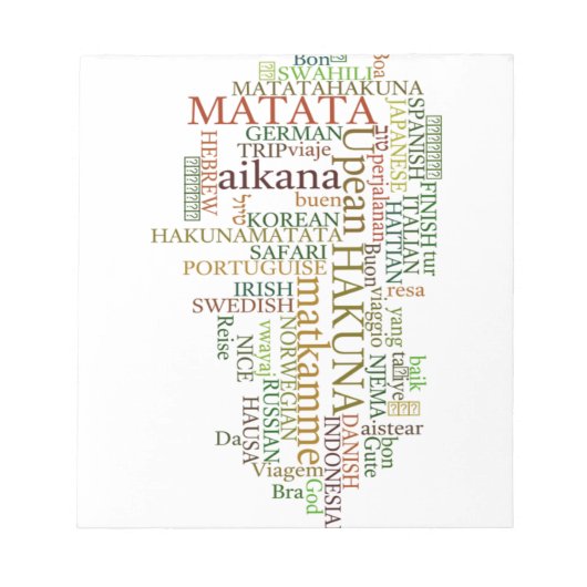 Meertalige Hakuna Matata Global Word Cloud Art Notitieblok (Voorkant)