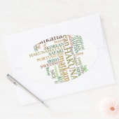 Meertalige Hakuna Matata Global Word Cloud Art Ovale Sticker (Envelop)