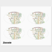 Meertalige Hakuna Matata Global Word Cloud Art Ovale Sticker (Vel)