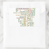 Meertalige Hakuna Matata Global Word Cloud Art Rechthoekige Sticker (Tas)