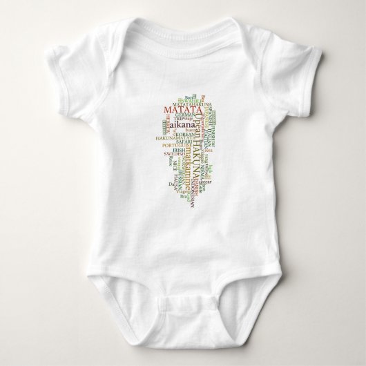 Meertalige Hakuna Matata Global Word Cloud Art Romper (Voorkant)