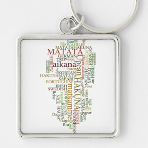 Meertalige Hakuna Matata Global Word Cloud Art Sleutelhanger
