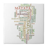 Meertalige Hakuna Matata Global Word Cloud Art Tegeltje (Voorkant)