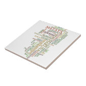 Meertalige Hakuna Matata Global Word Cloud Art Tegeltje (Zijkant)