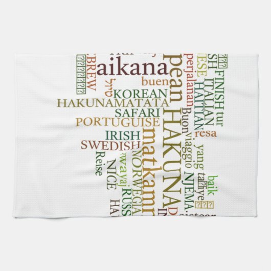 Meertalige Hakuna Matata Global Word Cloud Art Theedoek (Horizontaal)