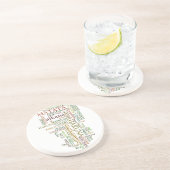 Meertalige Hakuna Matata Global Word Cloud Art Zandsteen Onderzetter (Zijkant)