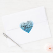 Meertalige Happy Birthday Hart Sticker (Envelop)