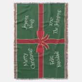 Meertalige kerst rood en groen deken (Voorkant Verticaal)