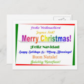 Meertalige Kerstmis - Feestdagenkaart (Voorkant / Achterkant)