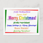 Meertalige Kerstmis - Feestdagenkaart (Voorkant)