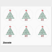Meertalige Kerstmis Kaart Feliz Natal Tree Ronde Sticker (Vel)