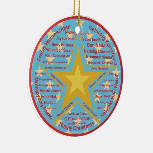 Meertalige kerstmis keramisch ornament (Rechts)