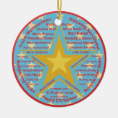 Meertalige kerstmis keramisch ornament (Voorkant)