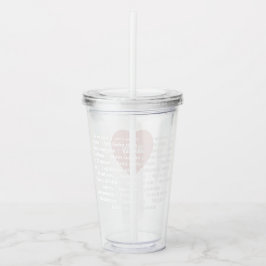 Meertalige Liefde Acryl Tumbler Dusty Roze Acryl Drinkbeker