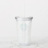 Meertalige Liefde - Mint Blauw Acryl Tumbler Drinkbeker (Voorkant)