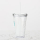 Meertalige Liefde - Mint Blauw Acryl Tumbler Drinkbeker (Rechts)