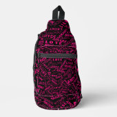 Meertalige liefde tekst aangepaste kleuren sling bag (Voorkant)