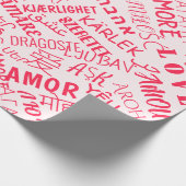 Meertalige Liefde Tekst Verpakking Papier Aangepas (Hoek)