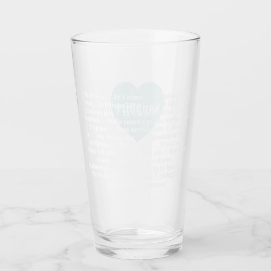 Meertalige Love Tumbler Mint Blauw Custom Design (Voorkant)
