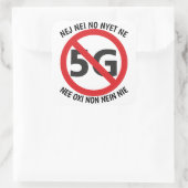 Meertalige No to 5G sticker (Tas)