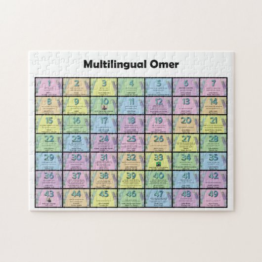 Meertalige omeerteller legpuzzel (Horizontaal)