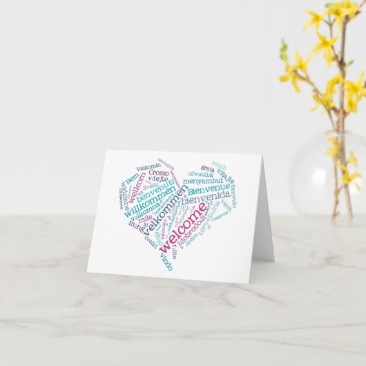 Meertalige onthaal aan het gastBriefkaart Kaart (Gele Bloem)