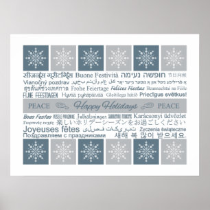 Meertalige Prettige feestdagen poster