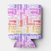 Meertalige regenboog Dank u wel Typografie Blikjeskoeler (Achterkant)