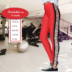 Meertalige rode en zwarte verticale streep leggings
